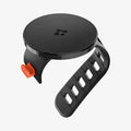 AMP11740 - Stroller Mount | OM200 (Mag Fit) showing a magnetic phone mount with an adjustable strap and locking tab from an angled view