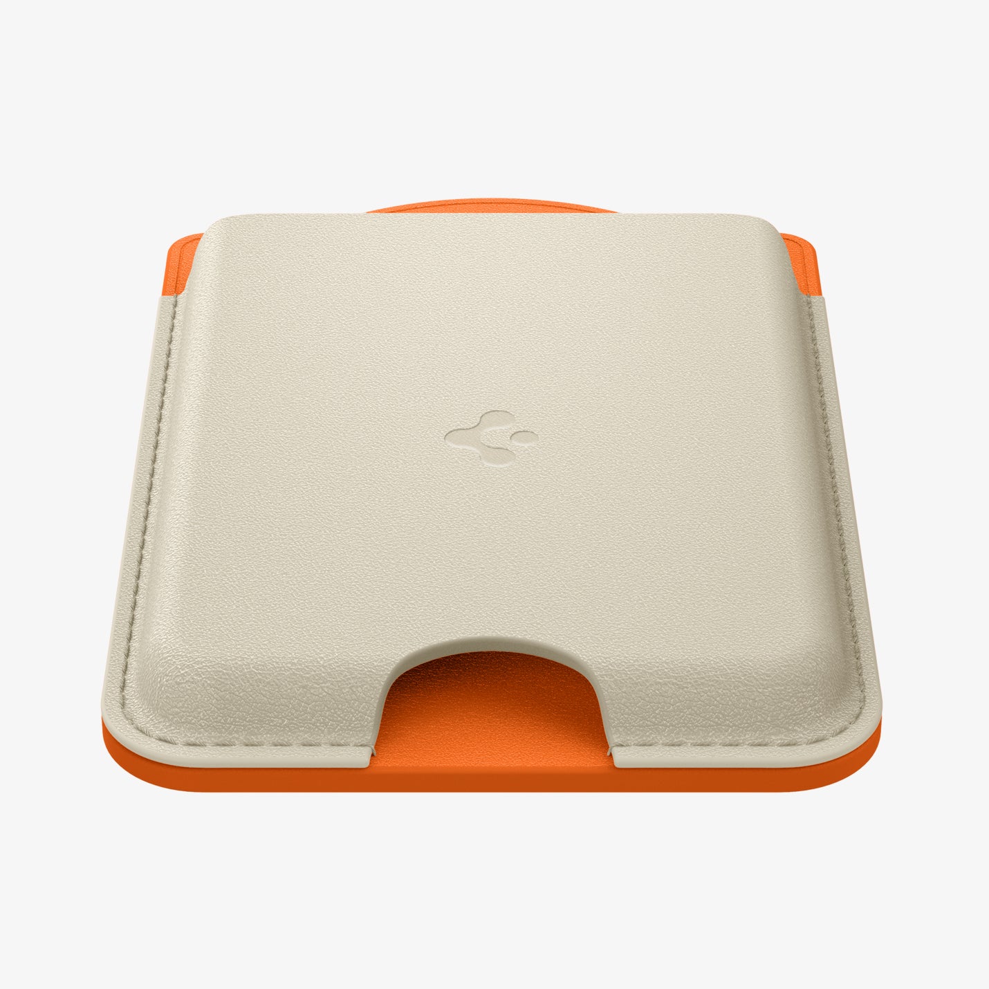 AFA09233 - Galaxy S25 Case MagSafe Card Holder Nano Pop (MagFit) in Orange Beige showing the front, partial side and bottom