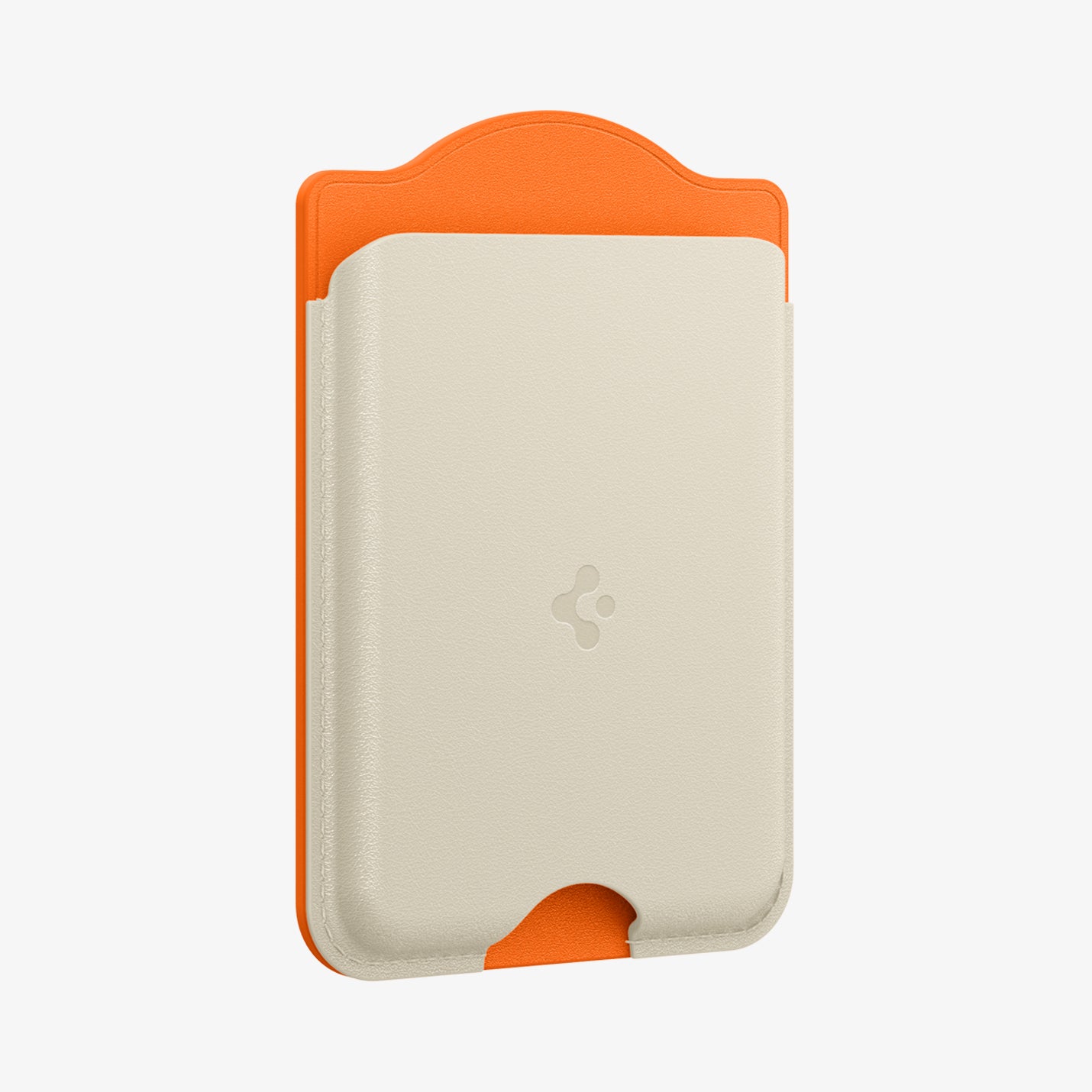 AFA09233 - Galaxy S25 Case MagSafe Card Holder Nano Pop (MagFit) in Orange Beige showing the front, partial side
