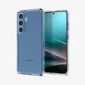 ACS08985 - Galaxy S25 Plus Case Ultra Hybrid in Crystal Clear showing the back, partial front and sides