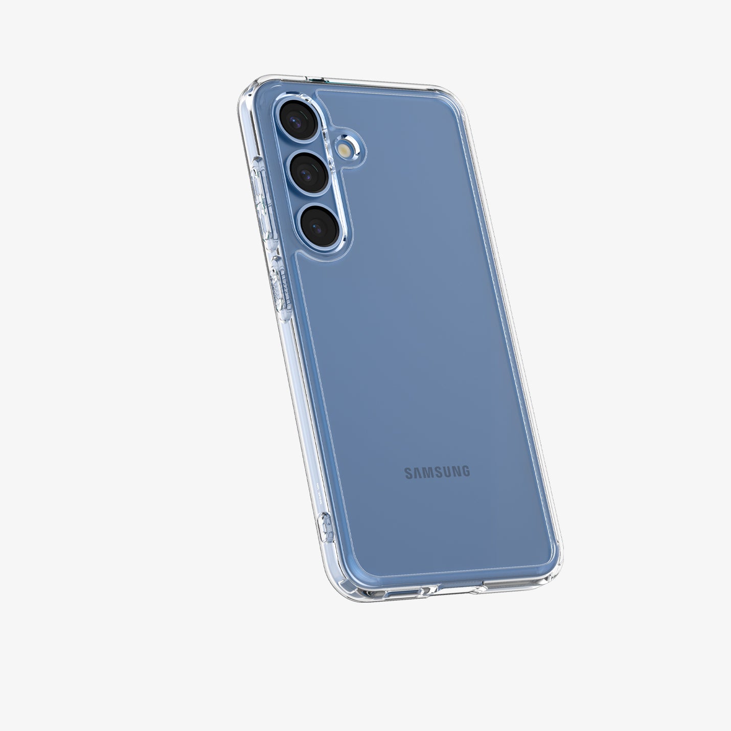 ACS08985 - Galaxy S25 Plus Case Ultra Hybrid in Crystal Clear showing the back, partial side and bottom