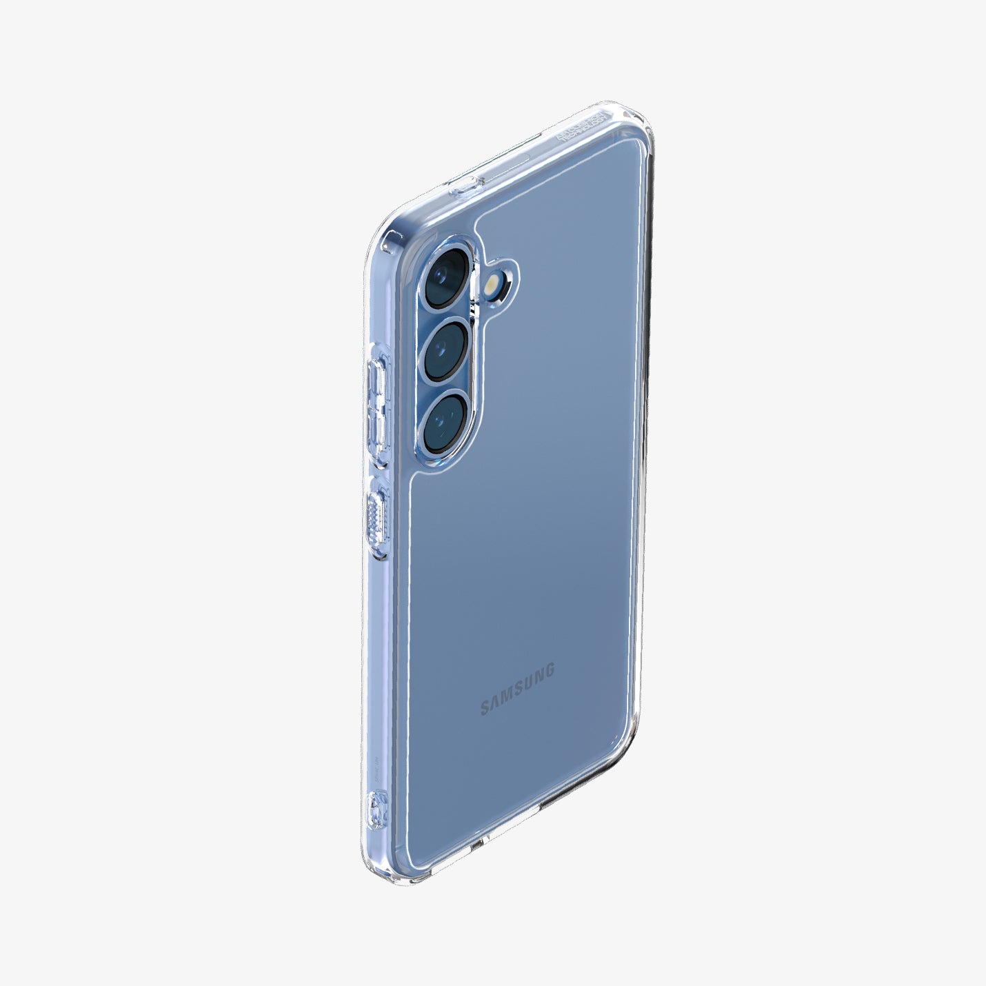 ACS09006 - Galaxy S25 Case Ultra Hybrid in Crystal Clear showing the back, partial top, and side