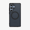 ACS08960 - Galaxy S25 Ultra Case Ultra Hybrid Metal Ring (MagFit + Qi2 Ready) in Frost Black showing the back