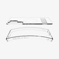 ACS08963 - Galaxy S25 Ultra Case Ultra Hybrid S in Clear White showing the back layer detached hovering above the frame