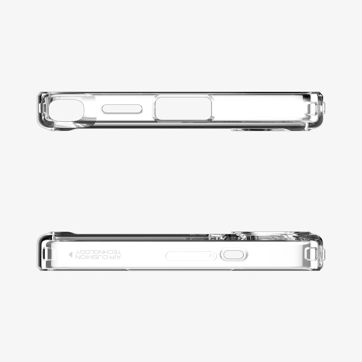 ACS08956 - Galaxy S25 Ultra Case Ultra Hybrid Metal Ring (MagFit) in Clear White showing the top and bottom