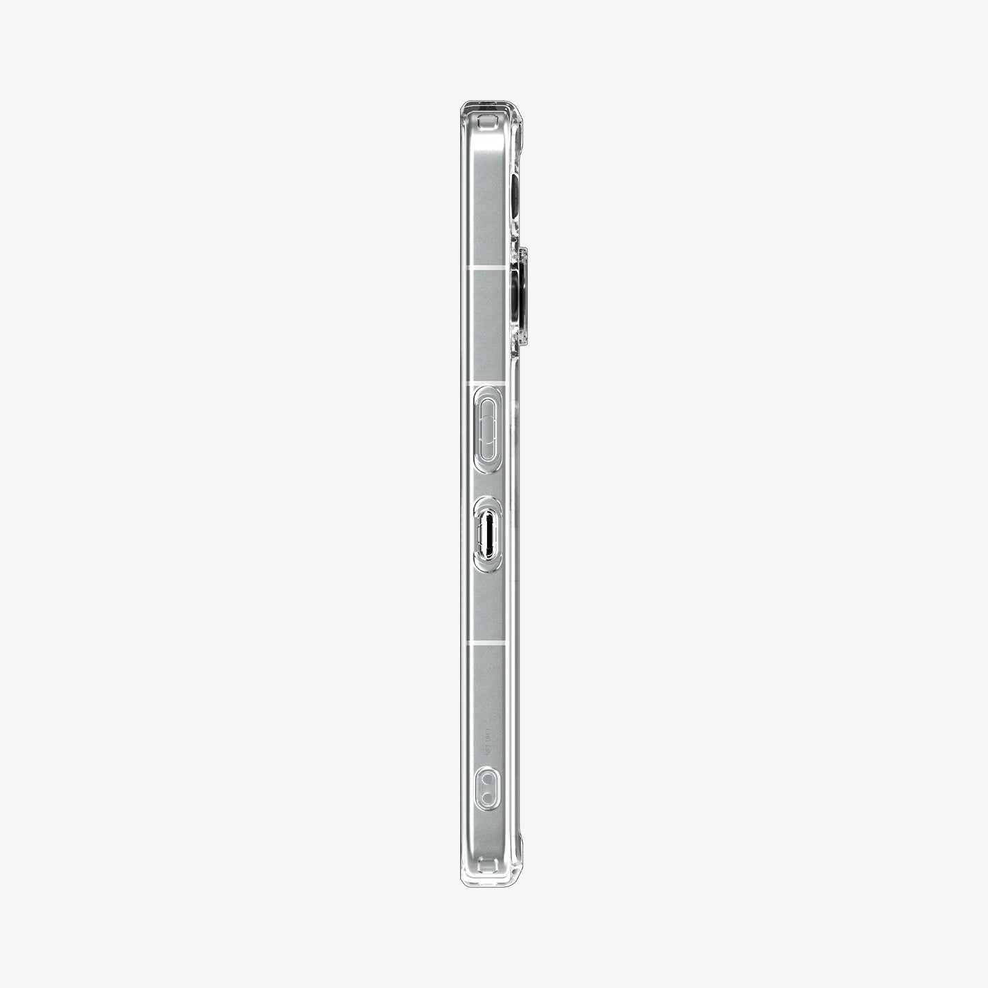 ACS08567 - Nothing Phone (3) Case Ultra Hybrid in Crystal Clear showing the side