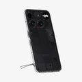 ACS08567 - Nothing Phone (3) Case Ultra Hybrid in Crystal Clear showing the back and partial side with keychain strap attached