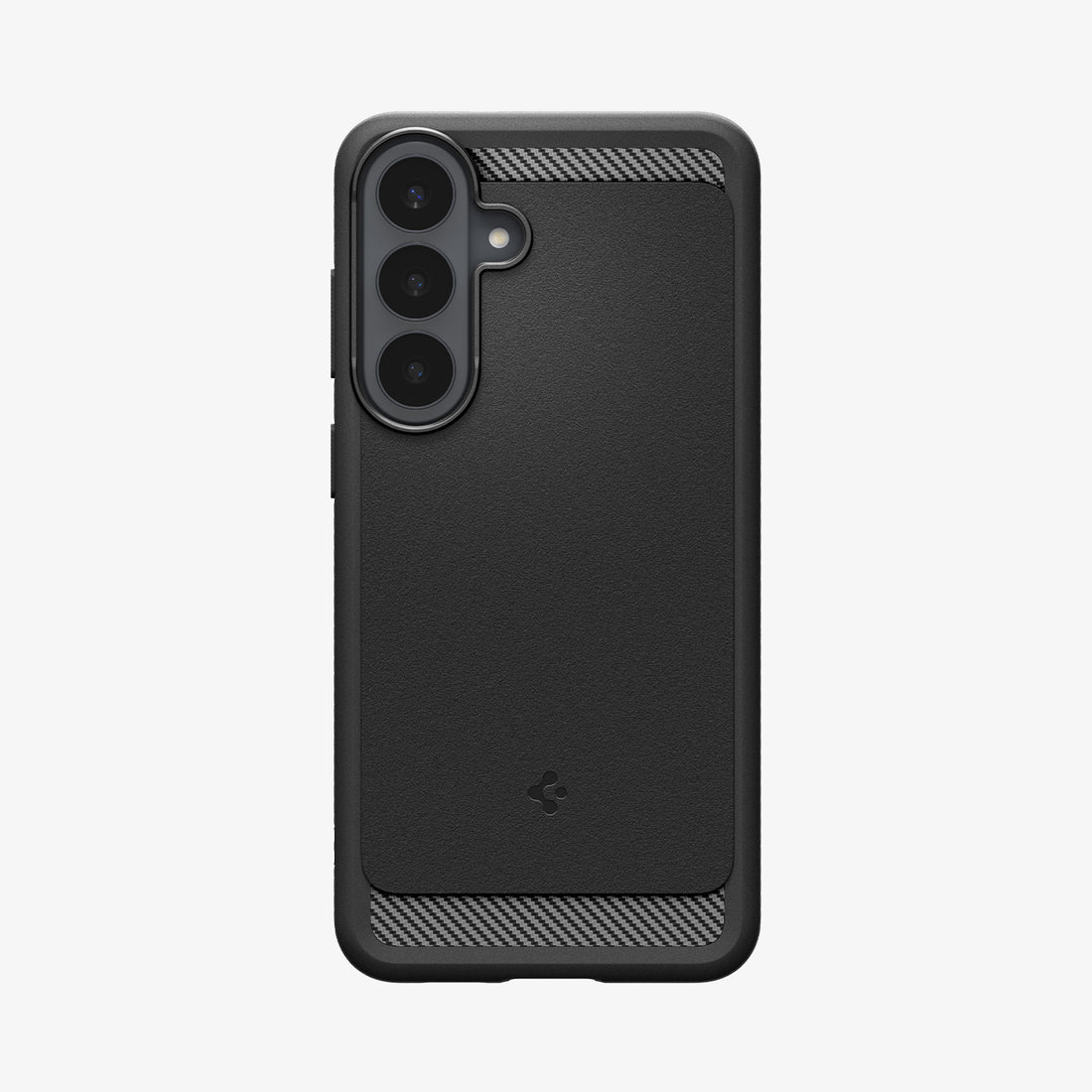ACS11639 - Galaxy S26 FE Rugged Armor showing Rugged Armor case with textured matte back, carbon fiber accents, and raised camera protection