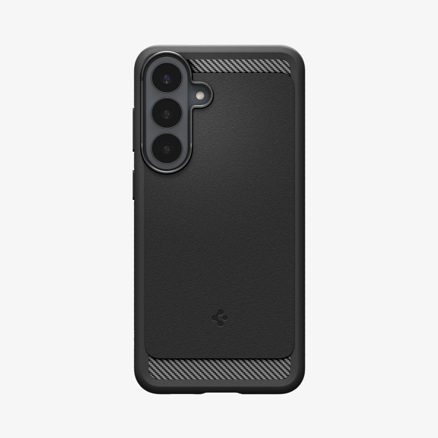ACS11639 - Galaxy S26 FE Rugged Armor showing Rugged Armor case with textured matte back, carbon fiber accents, and raised camera protection