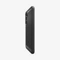 ACS11639 - Galaxy S26 FE Rugged Armor showing angled rear view highlighting the textured surface, carbon fiber detailing, and raised edges