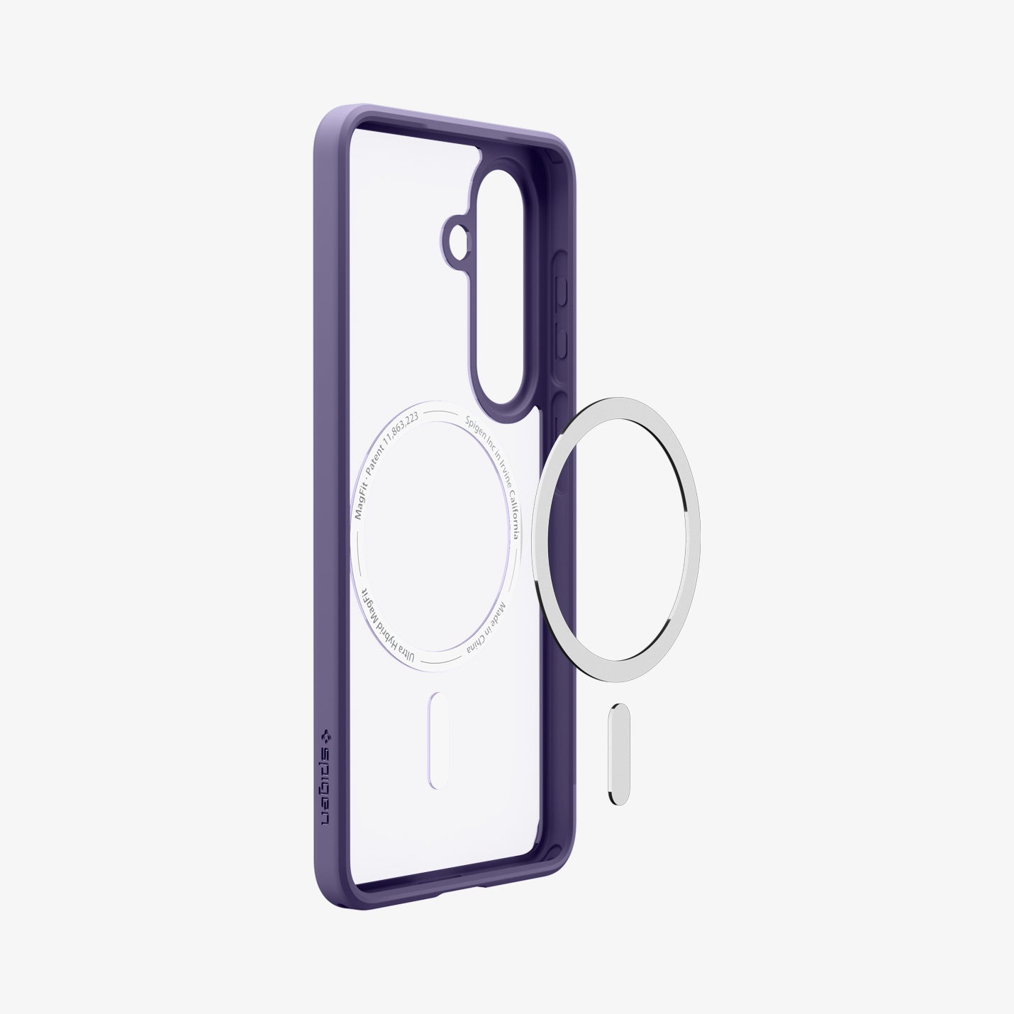 ACS11164 - Galaxy S26 Plus Case Ultra Hybrid (Mag Fit) Deep Purple showing the back and partial side with mag fit technology