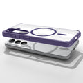 ACS11167 - Galaxy S26 Case Ultra Hybrid (Mag Fit) Deep Purple showing top view of phone and case showcase on top side by side