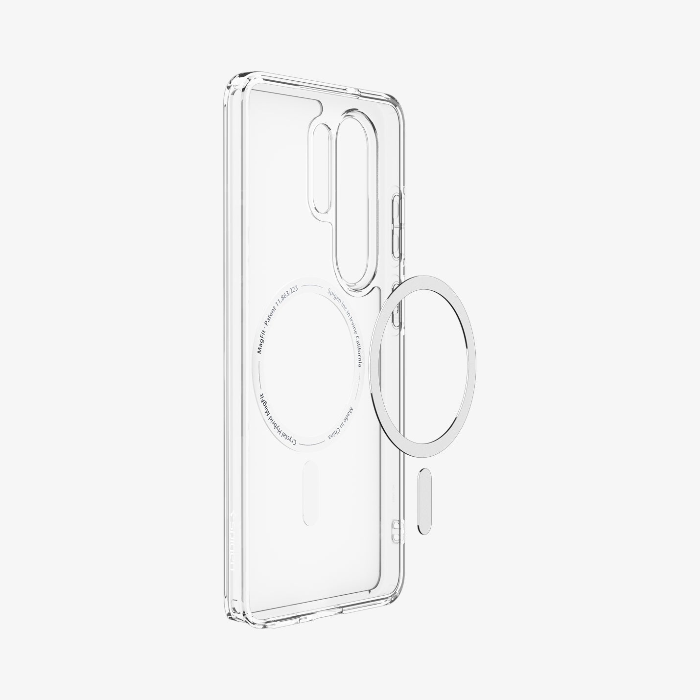 Spigen S26 Ultra Case Ultra Hybrid (Mag Fit) ACS10958 - Galaxy S26 Ultra Case Ultra Hybrid (Mag Fit) Crystal Clear showing the back and partial side with mag fit technology