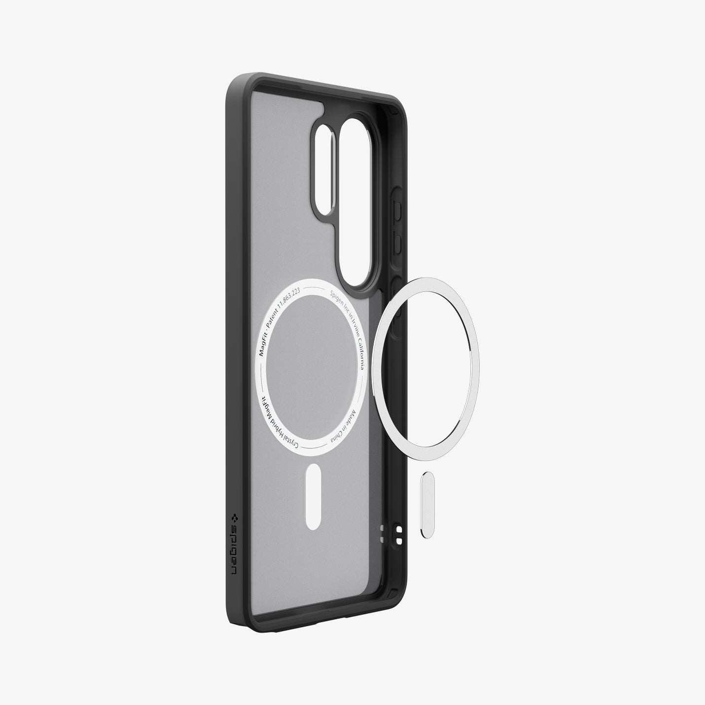 ACS10960 - Galaxy S26 Ultra Case Ultra Hybrid (Mag Fit) Frost Black showing the back and partial side with mag fit technology