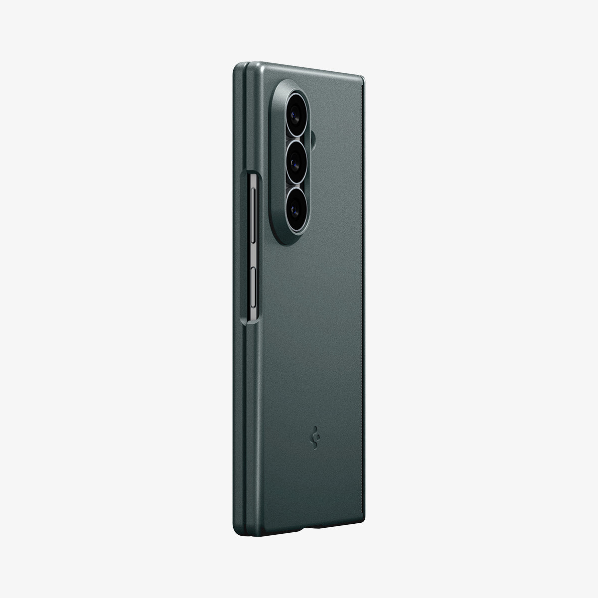 ACS11493 - Galaxy Z Fold 8 Ultra Air Fit Pro (Mag Fit) Abyss Green showing a close-up of the case's corner hinge area, highlighting the raised lip and ribbed detailing.
