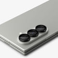 AGL09578 - Galaxy Z Fold 8 Ultra Optik Pro EZ Fit  showing a close-up angled view of the Galaxy Z Fold 8 Ultra's triple camera lenses with the Optik Pro EZ Fit protector installed.