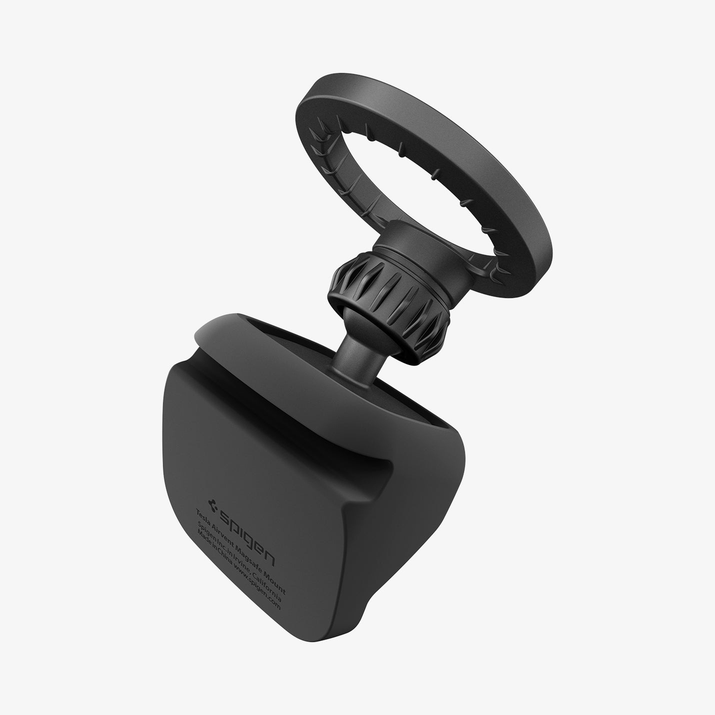 ACP10259 - Spigen Tesla Air Vent Dashboard Mount rear view showing mounting base and adjustment knob