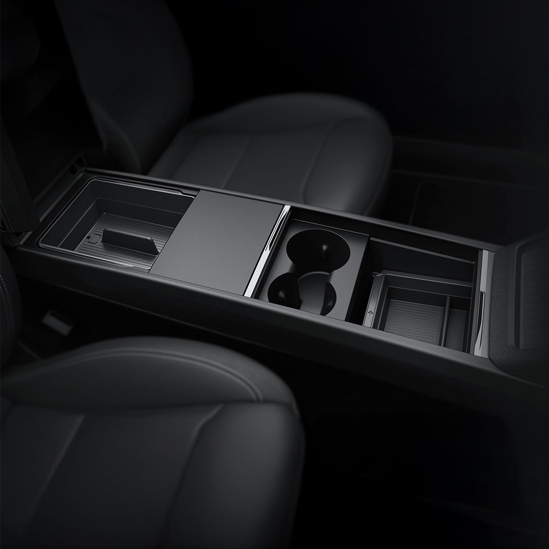 ACP10637 - Tesla Series - Center & Armrest Organizer Bundle showing the front and top