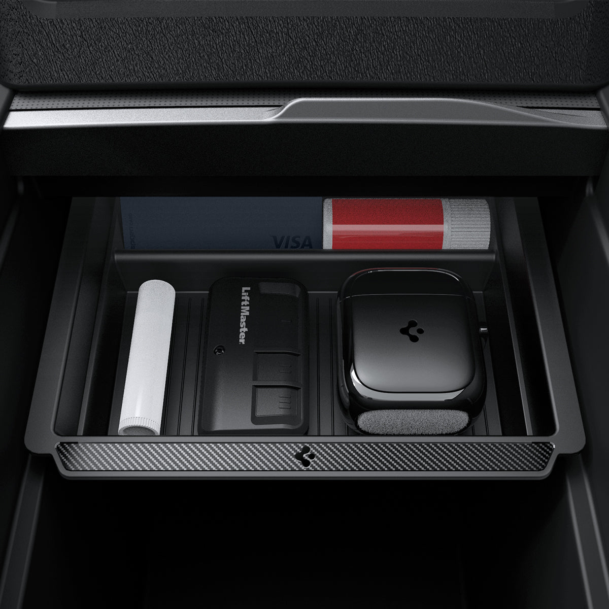 ACP10637 - Tesla Series - Center & Armrest Organizer Bundle showing items in organizer