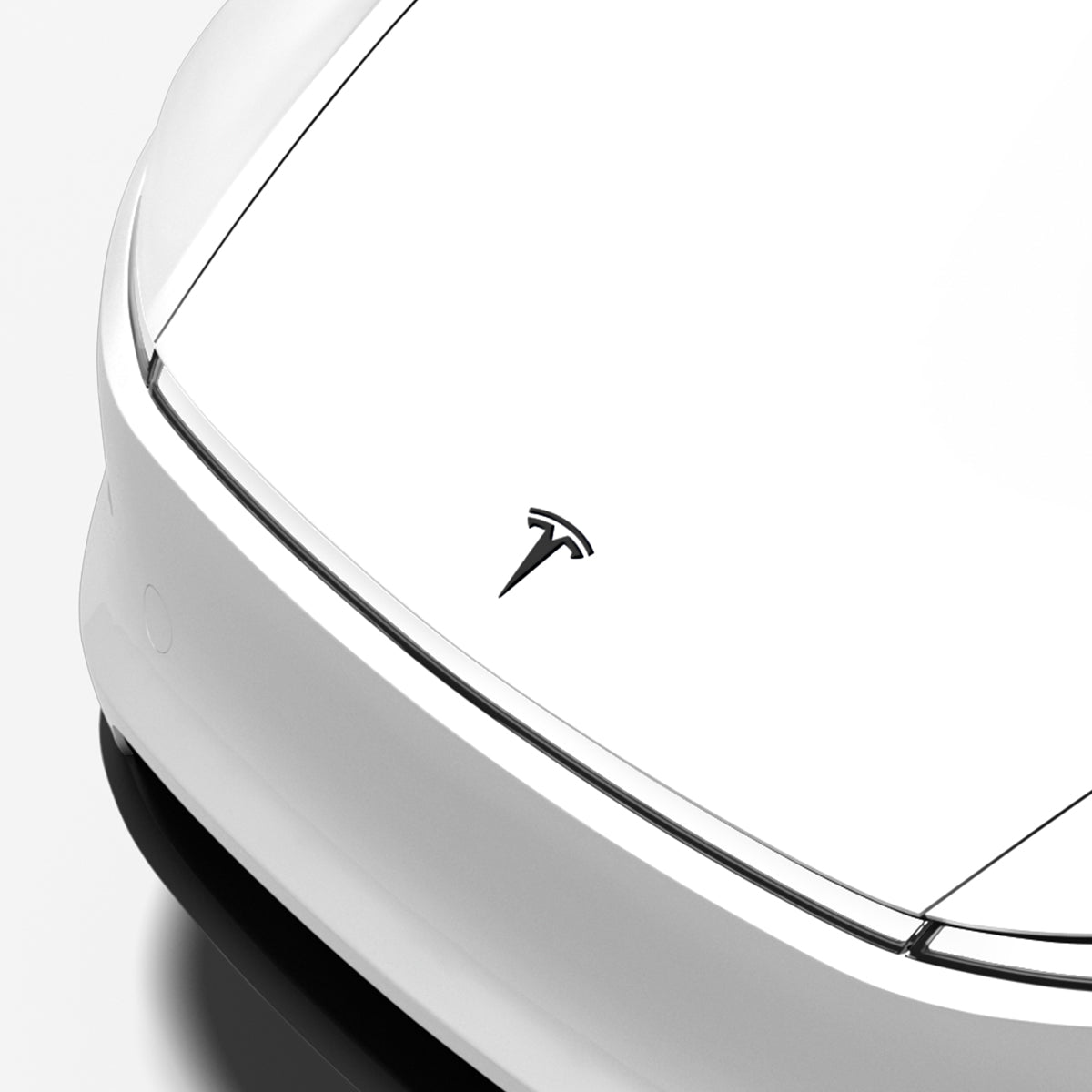 ACP11155 - Model Y Juniper (2025+) Front Emblem Logo Cover in Black showing side angle