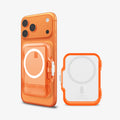 AFA11381 - MagSafe Card Holder Tintap (MagFit) in Frost Clear Orange showing the back, partial side and back