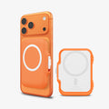 AFA11380 - MagSafe Card Holder Tintap (MagFit) in Orange showing the back, partial side and back