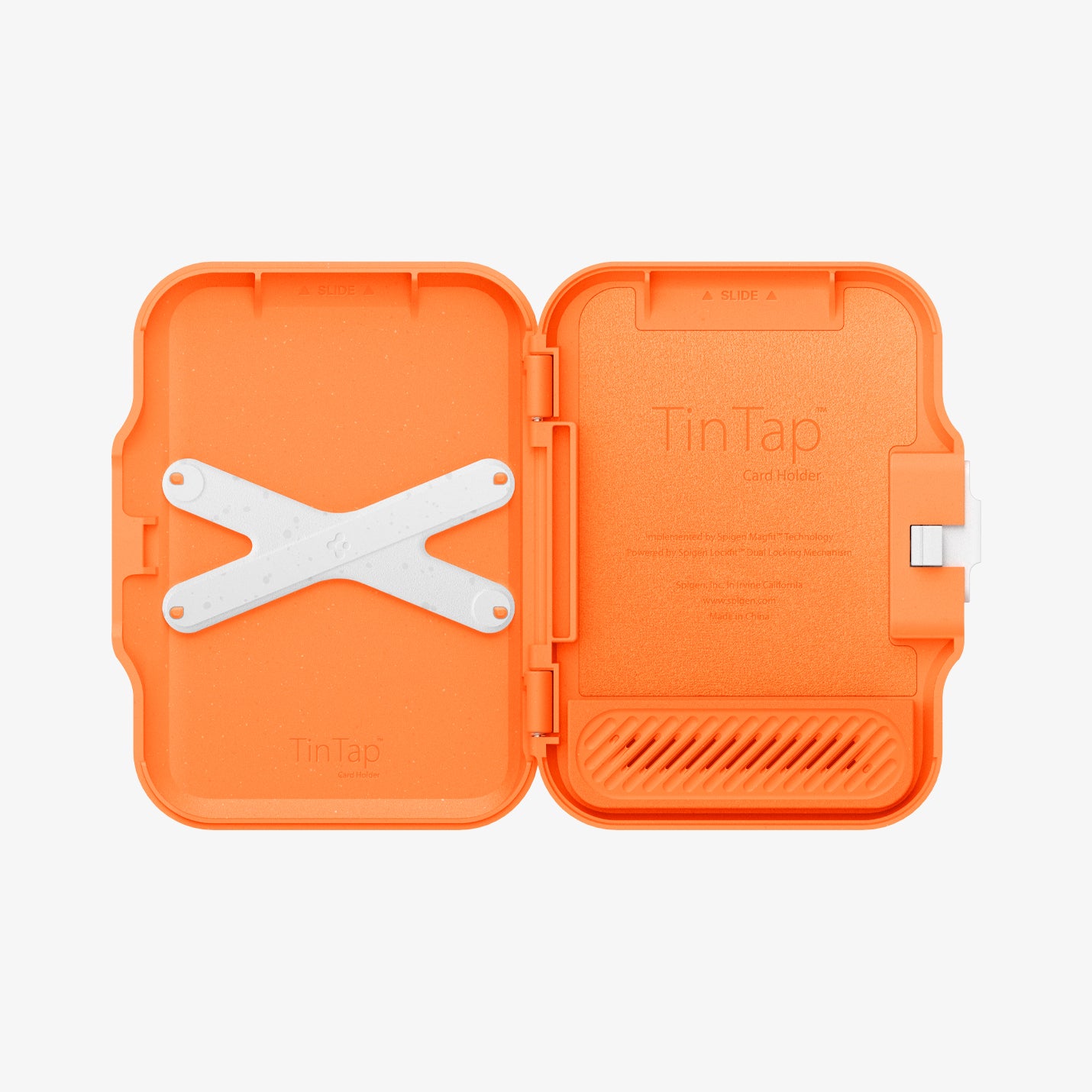 AFA11380 - MagSafe Card Holder Tintap (MagFit) in Orange showing the inner