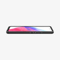 ACS04258 - Galaxy A53 5G Case Liquid Air in Matte Black showing the partial front and side on a flat surface