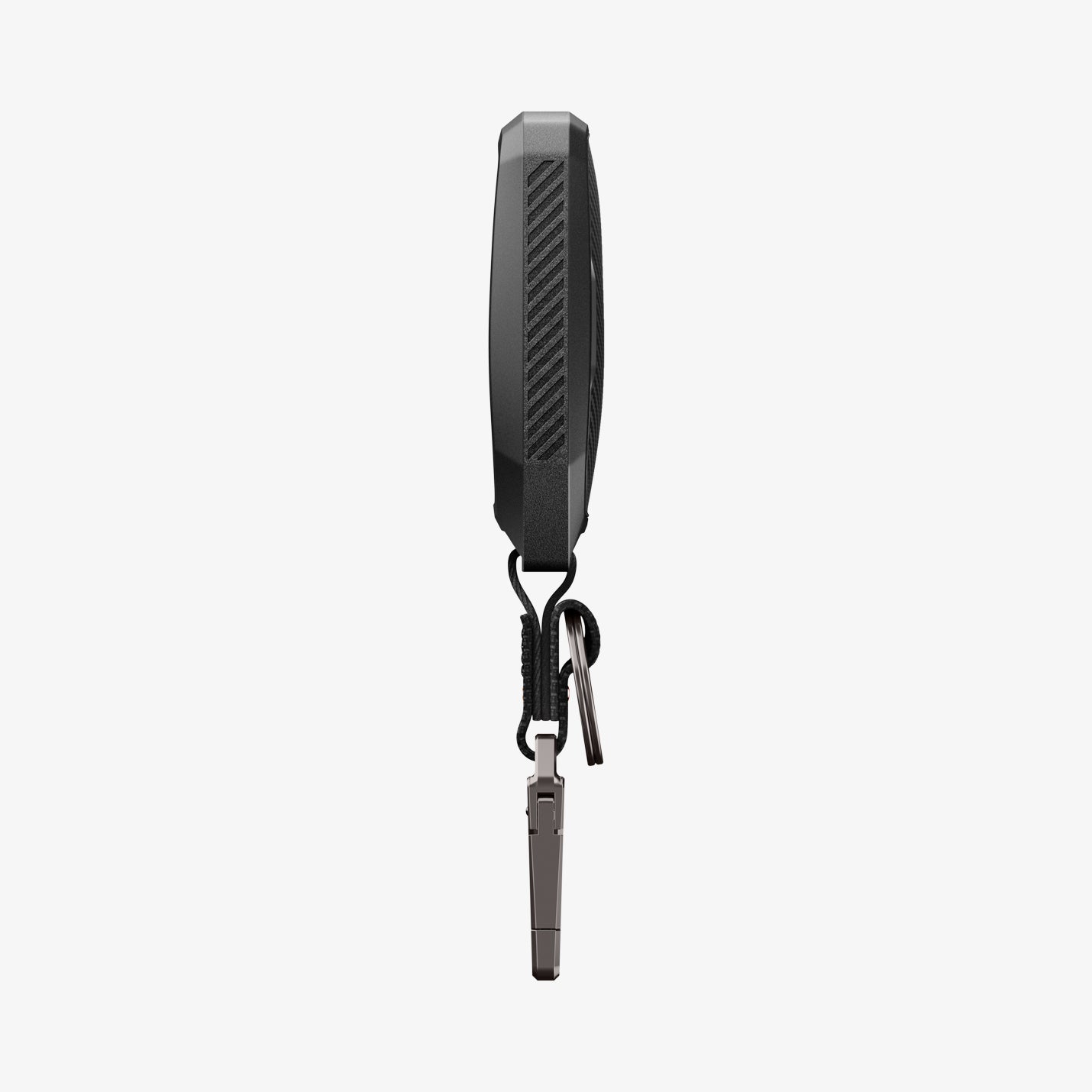 ACS11366 - Toyota Key Fob Cover | TK100 showing key fob cover right side profile with diagonal texture and clip keychain attached
