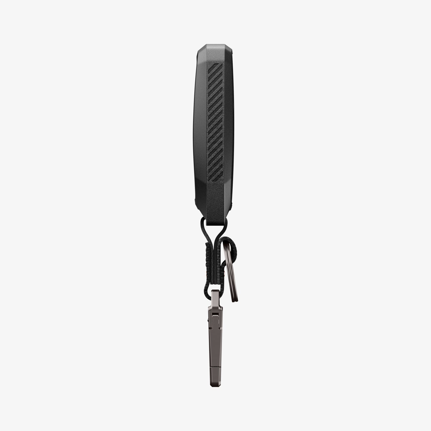 ACS11366 - Toyota Key Fob Cover | TK100 showing key fob cover left side profile with diagonal texture and clip keychain attached