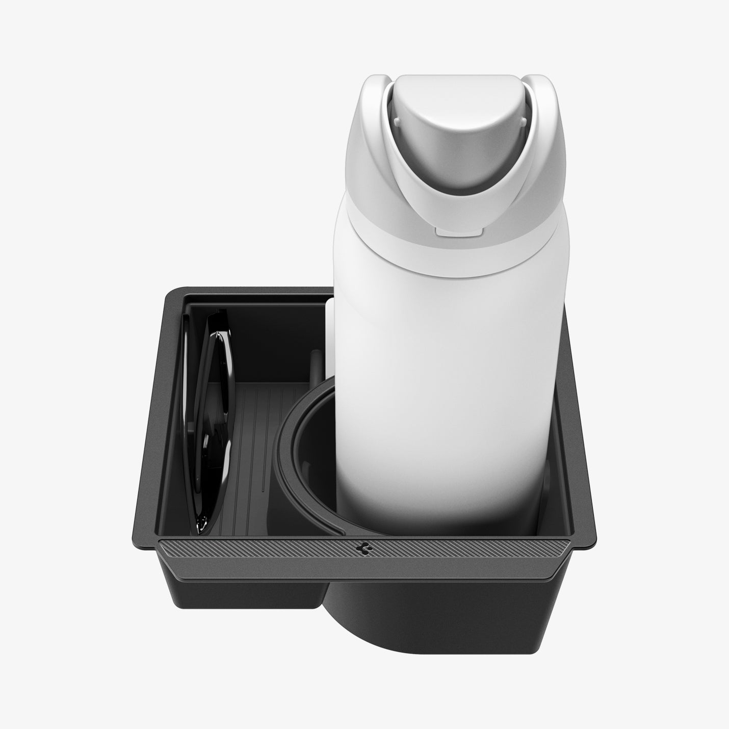 ACP10951 - Tesla Series - Sliding Console Organizer with Bottle Holder | TO220SC showing with water bottle inside bottle holder