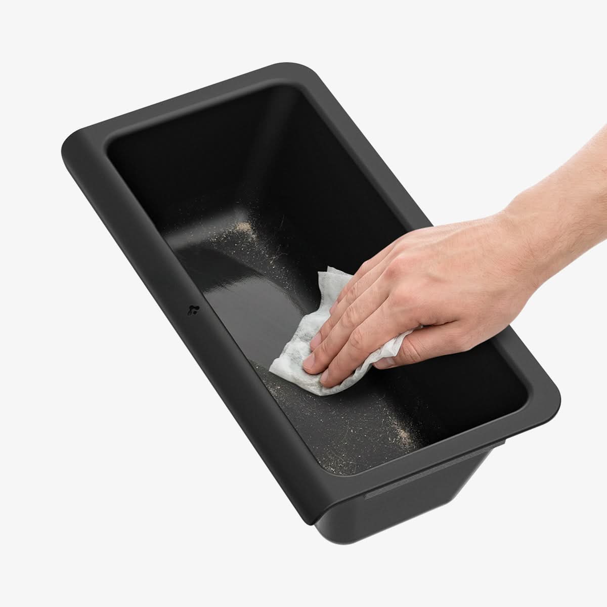 ACP10798 - Model Y Juniper (2025+) 2PK Underseat Organizer Box | TO222J showing wipe inside with the hand
