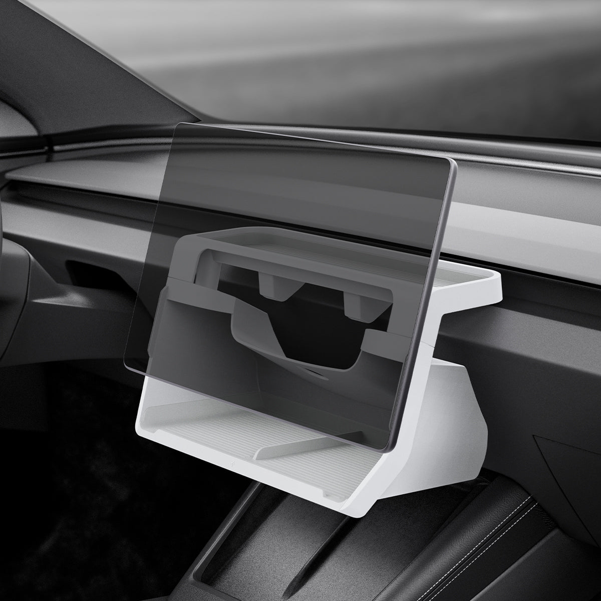 ACP11578 - Tesla Series - Under Screen Organizer | TO227H in White showing side