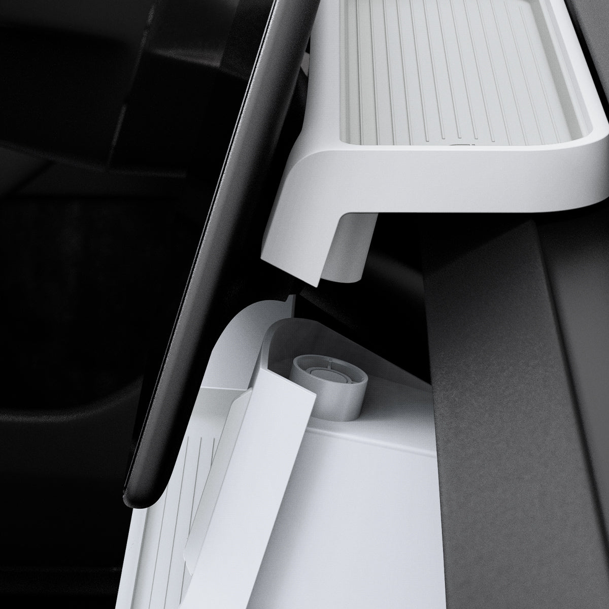 ACP11578 - Tesla Series - Under Screen Organizer | TO227H in White showing side