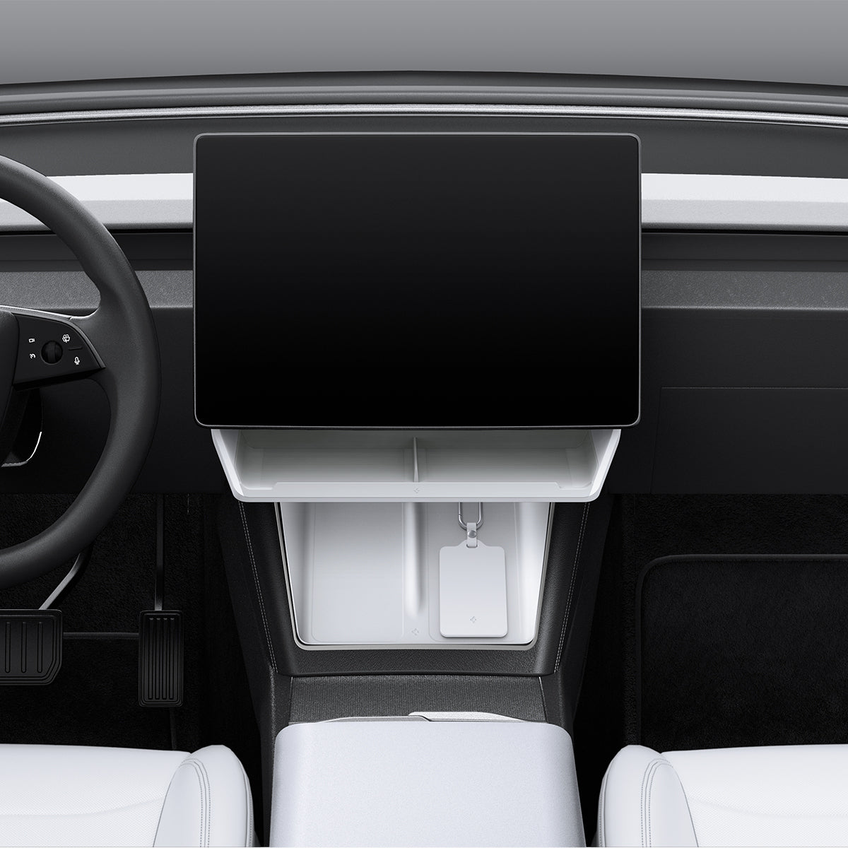 ACP11578 - Tesla Series - Under Screen Organizer | TO227H in White showing front