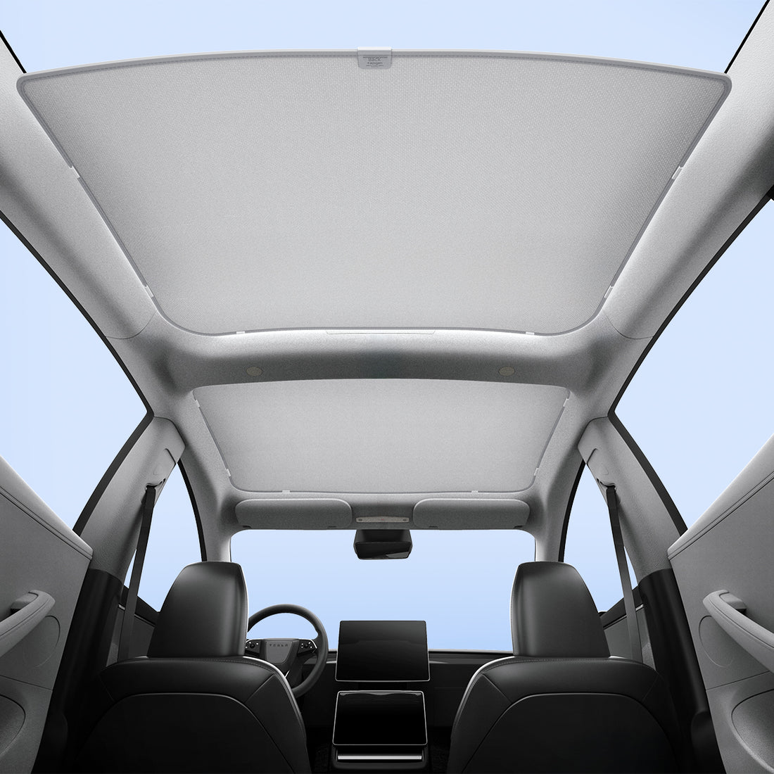 ACP08897 - Tesla Model 3 Highland CryoShade Sunroof | TO261H in Black showing the inner of the tesla