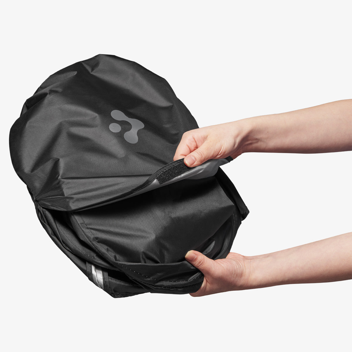 ACP09305 - Tesla Series - CryoShade Model S (2022-2024) showing hands putting the shade cover away