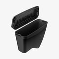 ACP11106 - Tesla Series - Car Trash Can | TO281J showing the black car trash bin with its hinged lid open, revealing the spacious interior container.