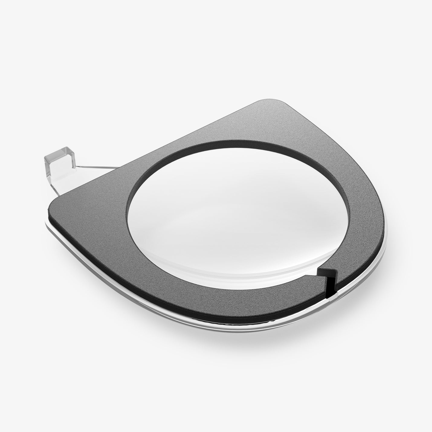ACP11231 - Tesla Series - Front Camera Protector | TO331 showing an angled view of the protector with its clear lens layer and matte black outer frame.