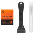 AFL07153 - Tesla Model Y & 3 Charging Port Protective Film in Transparency showing the front of lens and screen cleaning wipes, squeegee and a spray