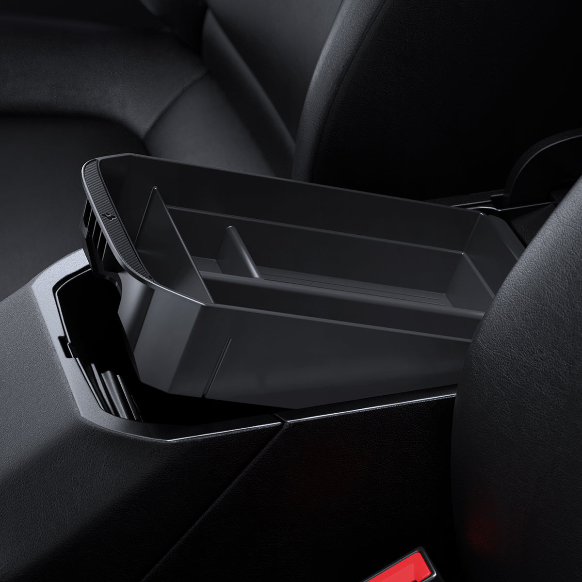 ACP08895 - Toyota Armrest Console Organizer TYO220 in Black showing the partial inner and sides