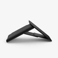 AFA11978 - MagSafe Card Holder Valentinus S-2 (Mag Fit) in Black showing the wallet folded into a triangular stand with a textured exterior and front card pocket.