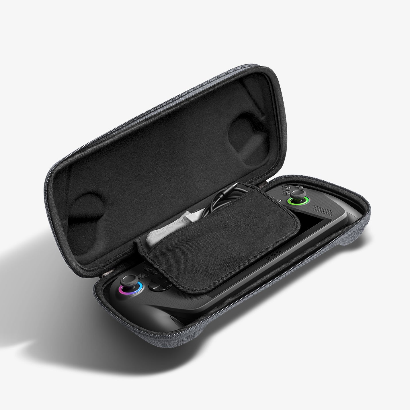 AGP09835 - Klasden Gaming Pouch 7 inch in Charcoal Gray showing inside
