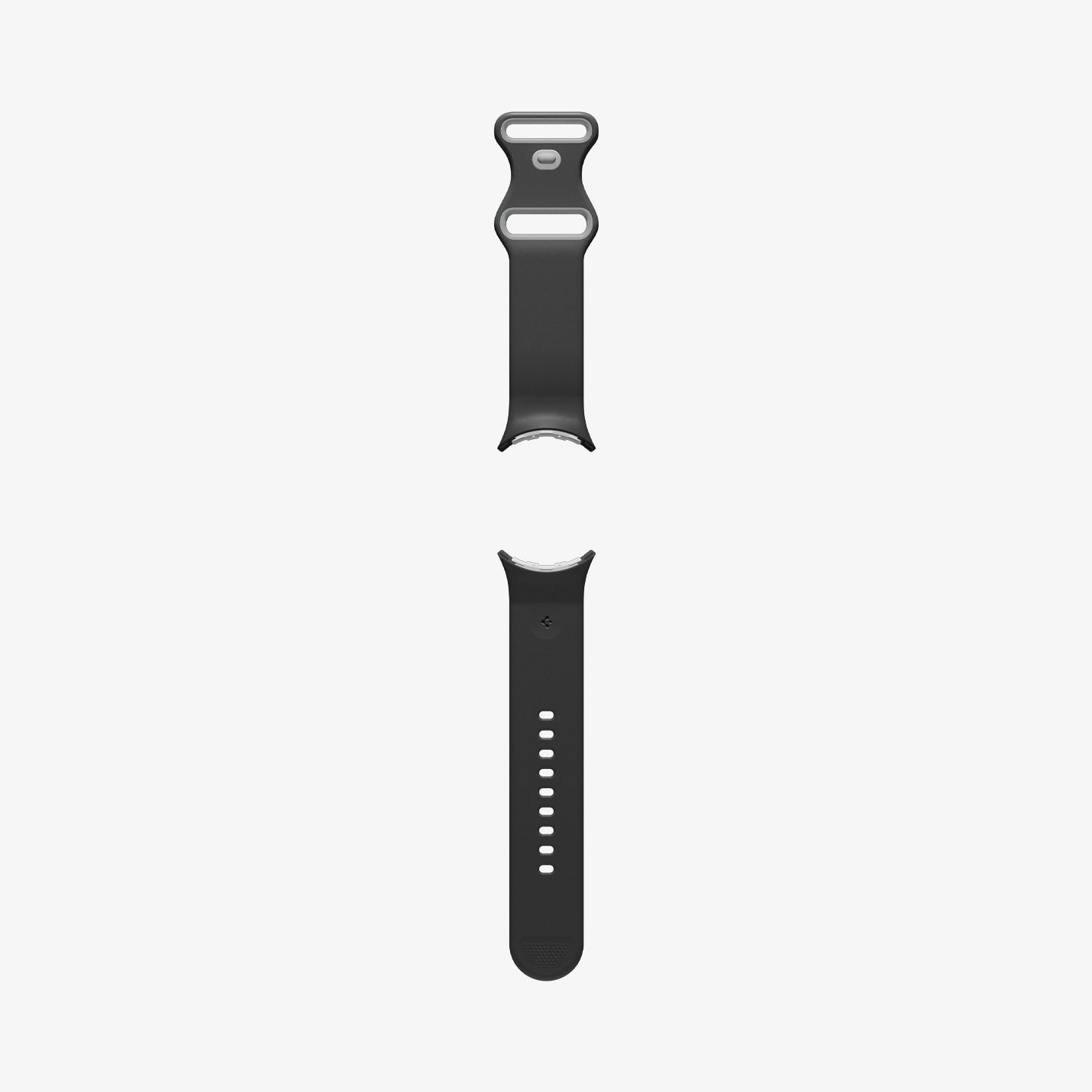 AMP09486 - Pixel Watch 5 (41mm) Nano Pop Black Sesame front and back views displaying the flexible strap and multiple adjustment holes.