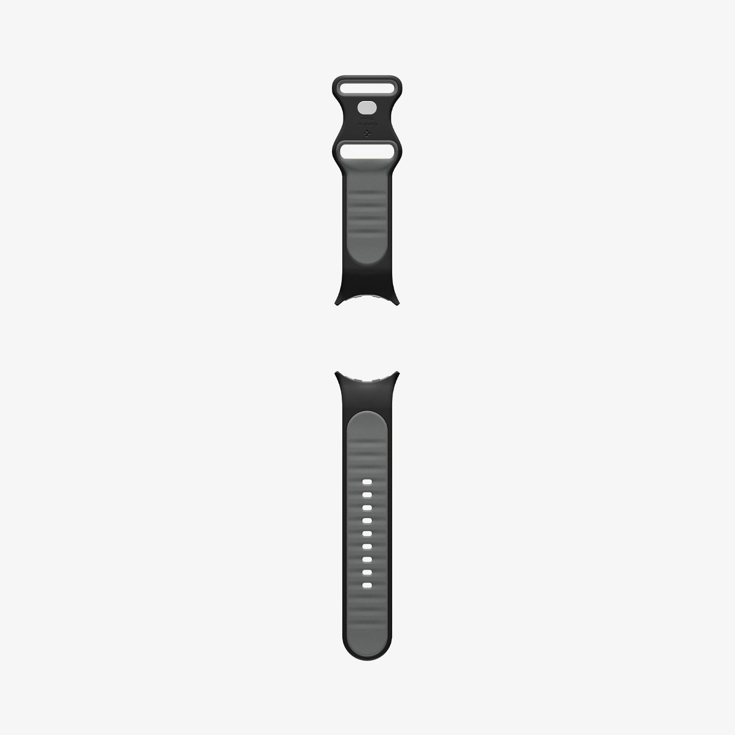 AMP09486 - Pixel Watch 4 (41mm) Nano Pop in Black Sesame showing the back with watch band laid out flat