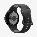 AMP09486 - Pixel Watch 5 (41mm) Nano Pop Black Sesame rear angled view showcasing the seamless fit and secure attachment to the watch.