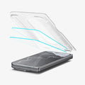 AGL11490 - Pixel 11 Pro Fold GLAS.tR EZ Fit Pro exploded view of the installation tray, screen protector, and phone showing the built-in alignment system for easy application.