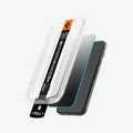 AGL11486 - Pixel 11 Pro XL GLAS.tR EZ Fit | Privacy angled view of the EZ Fit tray with privacy glass protector ready for installation.