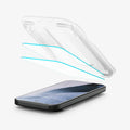 AGL11480 - Pixel 11 Pro  GLAS.tR EZ Fit Pro exploded view of the installation tray, screen protector, and phone showing the built-in alignment system for easy application.