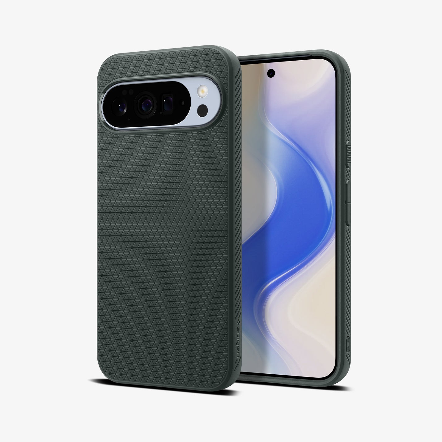ACS09719 - Pixel 10 Pro XL Case Liquid Air (MagFit) in abyss green showing the back and front